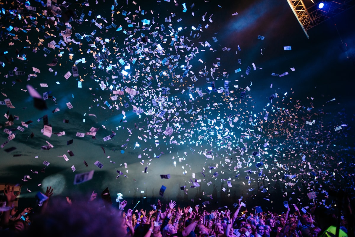 Evening celebration with warm string lights