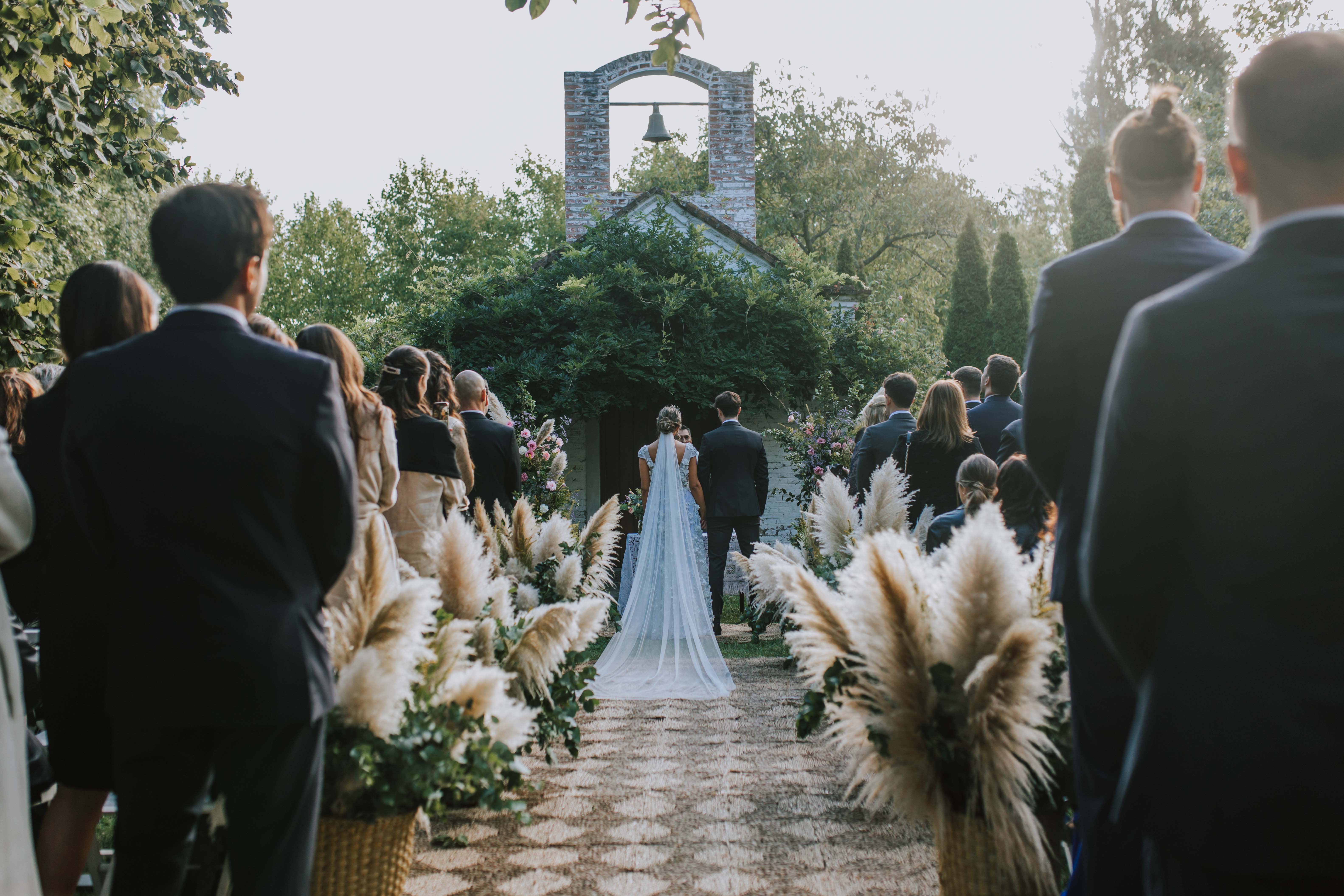 Grand wedding venue with ceremony setup